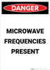 Microwave Frequencies Present - Portrait Wall Sign Microwave Frequencies Present - Portrait Wall Sign