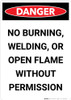 No Burning Welding Or Open Flame - Portrait Wall Sign