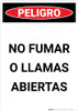 No Smoking And Open Flame - Spanish - Portrait Wall Sign