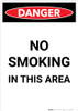 No Smoking In This Area - Portrait Wall Sign No Smoking In This Area - Portrait Wall Sign