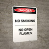 No Smoking No Open Flames - Portrait Wall Sign No Smoking No Open Flames - Portrait Wall Sign