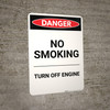 No Smoking Turn Off Engine - Portrait Wall Sign