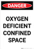 Oxygen Deficient Confined Space - Portrait Wall Sign