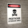 Danger: Pesticide Storage Area with Icon - Portrait Wall Sign