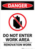 Renovation Work Do Not Enter with Icon - Portrait Wall Sign Renovation Work Do Not Enter with Icon - Portrait Wall Sign