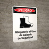 Safety Footwear Mandatory Spanish with Icon - Portrait Wall Sign