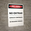 Spanish Permit Required No Entry - Portrait Wall Sign