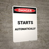 Starts Automatically - Portrait Wall Sign Starts Automatically - Portrait Wall Sign