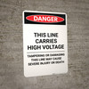 This Line Carries High Voltage - Portrait Wall Sign