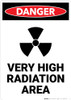 Very High Radiation Area with Icon - Portrait Wall Sign