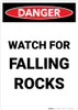Watch for Falling Rocks - Portrait Wall Sign Watch for Falling Rocks - Portrait Wall Sign
