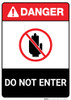 Do Not Enter ANSI - Portrait Wall Sign Do Not Enter ANSI - Portrait Wall Sign
