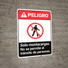Forklifts Only Spanish ANSI - Portrait Wall Sign Forklifts Only Spanish ANSI - Portrait Wall Sign