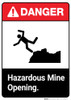 Hazardous Mine Opening - Portrait Wall Sign