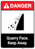 Quarry Face Keep Away ANSI - Portrait Wall Sign