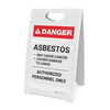 Asbestos Cancer Warning Authorized Personnel Only - A-Frame Sign Asbestos Cancer Warning Authorized Personnel Only - A-Frame Sign