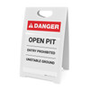 Open Pit Entry Prohibited - A-Frame Sign