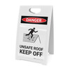 Unsafe Roof Keep Off with Icon - A-Frame Sign
