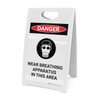 Wear Breathing Apparatus in This Area with Icon - A-Frame Sign Wear Breathing Apparatus in This Area with Icon - A-Frame Sign