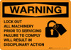 Warning: Lock Out All Machinery Prior to Servicing Landscape