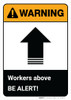 Warning: Workers Above - Be Alert ANSI Landscape