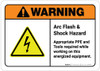 Warning: Arc Flash and Shock Hazard - PPE Required While Working on Energized Equipment