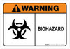 Warning: Biohazard with Icon ANSI Landscape with Icon Warning: Biohazard with Icon ANSI Landscape with Icon