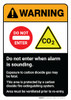 Warning: Do Not Enter When Alarm is Sounding - Carbon Dioxide Gas May be Fatal ANSI Portrait Warning: Do Not Enter When Alarm is Sounding - Carbon Dioxide Gas May be Fatal ANSI Portrait