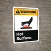 Warning: Hot Surface ANSI Portrait with Icon