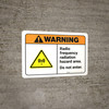 Warning: Radio Frequency Radiation Hazard Area ANSI Landscape with Icon Warning: Radio Frequency Radiation Hazard Area ANSI Landscape with Icon