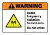 Warning: Radio Frequency Radiation Hazard Area ANSI Landscape with Icon Warning: Radio Frequency Radiation Hazard Area ANSI Landscape with Icon