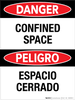 Danger: Confined Space - Bilingual Wall Sign