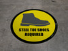 Steel Toe Shoes Required (Circle with Graphic) - Floor Sign