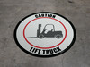 Caution: Lift Truck (Circle in White) - Floor Sign Caution: Lift Truck (Circle in White) - Floor Sign