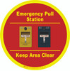 Emergency Pull Station - Keep Area Clear (Yellow/Blue Alarms) - Floor Sign
