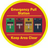 Emergency Pull Station - Keep Area Clear (Multiple Alarms) - Floor Sign Emergency Pull Station - Keep Area Clear (Multiple Alarms) - Floor Sign