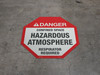 Danger: Confined Space - Hazardous Atmosphere - Respirator Required - Floor Sign Danger: Confined Space - Hazardous Atmosphere - Respirator Required - Floor Sign
