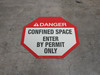 Danger: Confined Space - Enter by Permit Only - Floor Sign Danger: Confined Space - Enter by Permit Only - Floor Sign
