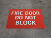 Fire Door Do not Block (Rectangle) - Floor Sign