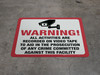 Warning: Activities are Recorded on Video Tape - Floor Sign Warning: Activities are Recorded on Video Tape - Floor Sign