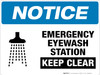 Notice: Emergency Eyewash Station - Keep Clear - Floor Sign