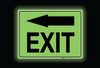 Glow: Exit Arrow Left (Rectangle) - Floor Sign