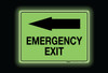 Glow: Emergency Exit Arrow Left (Rectangle) - Floor Sign Glow: Emergency Exit Arrow Left (Rectangle) - Floor Sign