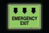 Glow: Emergency Exit Arrows Down (Rectangle) - Floor Sign Glow: Emergency Exit Arrows Down (Rectangle) - Floor Sign