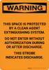 Warning: Clean Agent Extinguishing System - Portrait Wall Sign