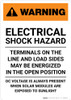 Warning: Electrical Shock Hazard DC Voltage - Portrait Wall Sign