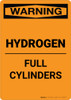 Warning: Hydrogen - Full Cylinders - Portrait Wall Sign Warning: Hydrogen - Full Cylinders - Portrait Wall Sign