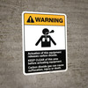 Warning: Actuation Equipment Releases Carbon Dioxide - Keep Clear ANSI - Portrait Wall Sign