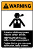 Warning: Actuation Equipment Releases Carbon Dioxide - Keep Clear ANSI - Portrait Wall Sign