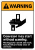 Warning: Conveyor May Start Without Warning ANSI - Portrait Wall Sign